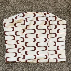 Cute abstract print strapless top